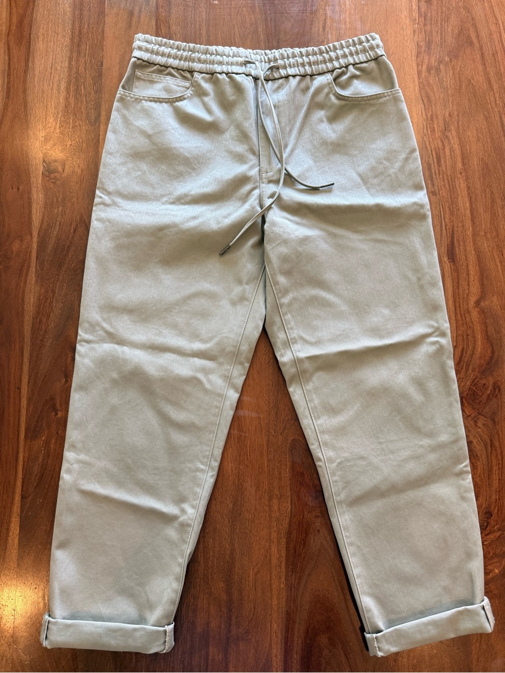 Men's Casual Drawstring Pants - Light Gray